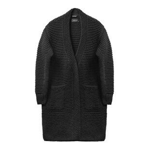 Wings + Horns Peruvian Black Wool Handknit Cardigan/ Sweater XS-S